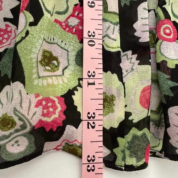 Cinq A Sept Dita Long Sleeve Floral Tiered Mini Dress Prickly Pear Size 4 - Picture 11 of 12